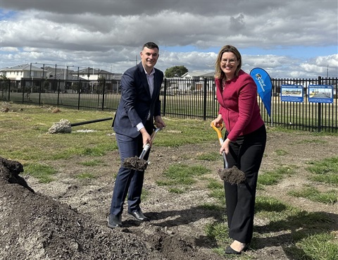 Craig and Lauren at murnong sod turn