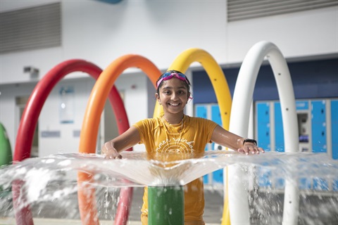 young girl at the pool