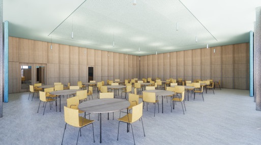 A room inside the Murnong Community centre with cafe style seating