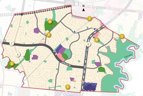 Map of Mill Park with places of interest marked