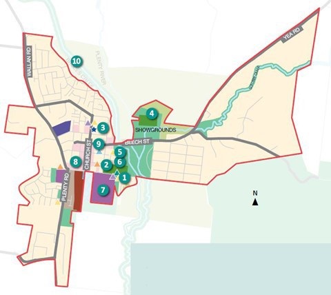 Map of Whittlesea with places of interest marked