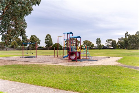 Playground with grass area