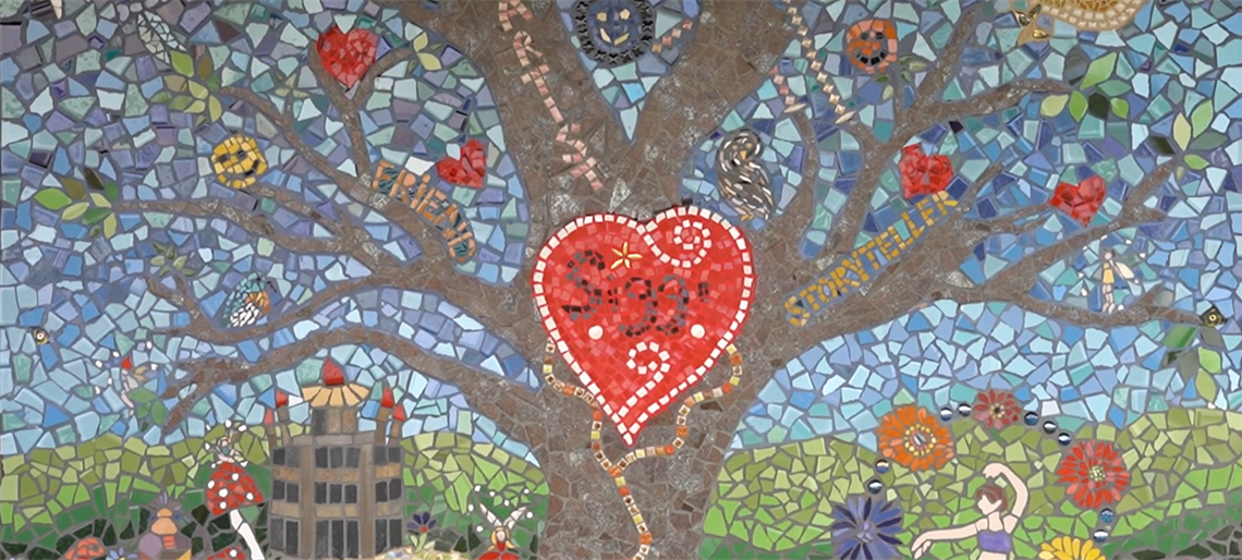 A memorial tree of life mural