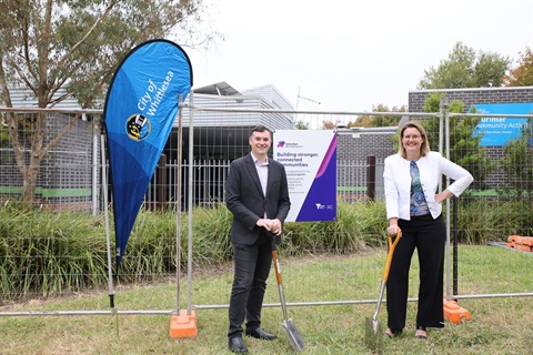 Whittlesea Executive management turning the sod for a public amenity at Laurimar